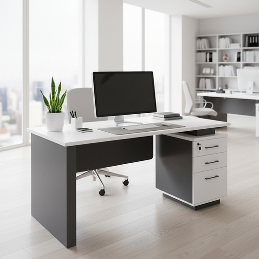 Office Table 1.4M White - Premium Desk for UAE Offices | IH 224
