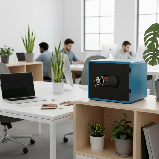 Eagle YESM-020K Fire-Resistant Safe – Blue, Digital + Key Lock System