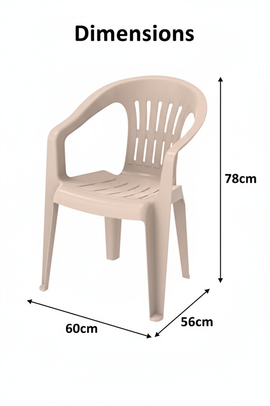 Princess Chair Beige - Premium Plastic Outdoor Furniture UAE | Dubai Abu Dhabi Sharjah
