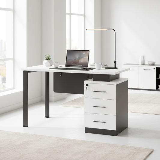 Office Table 1.2M White - Premium Desk for UAE Offices | IH 112