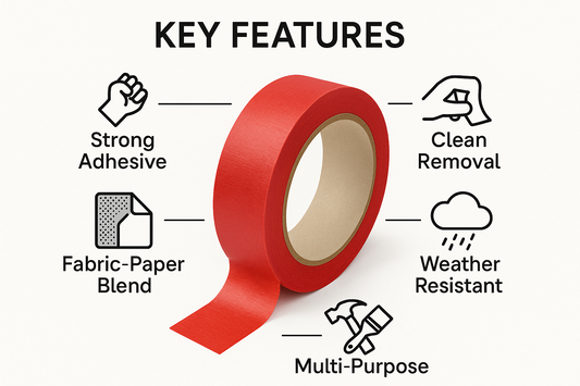 Red Masking Tape UAE - Premium Fabric Paper Blend | INFINI HOMES Dubai