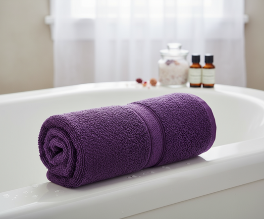 INFINI HOMES Daffodil Premium Hand Towel Set of 2 – 100% Cotton, 40x60 cm, 600 GSM, Hotel & Spa Quality Bath Linen (Purple)