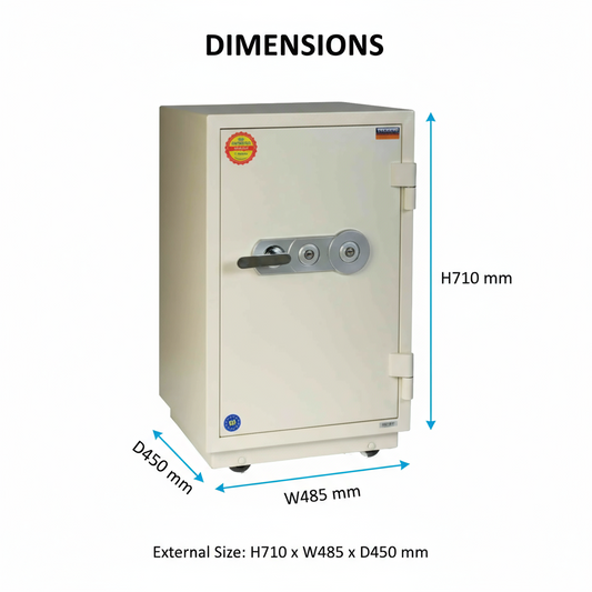 Fire Resistant Safe UAE | Valberg FRS-67 KL White Fireproof Safe Dubai | Dual Key Lock