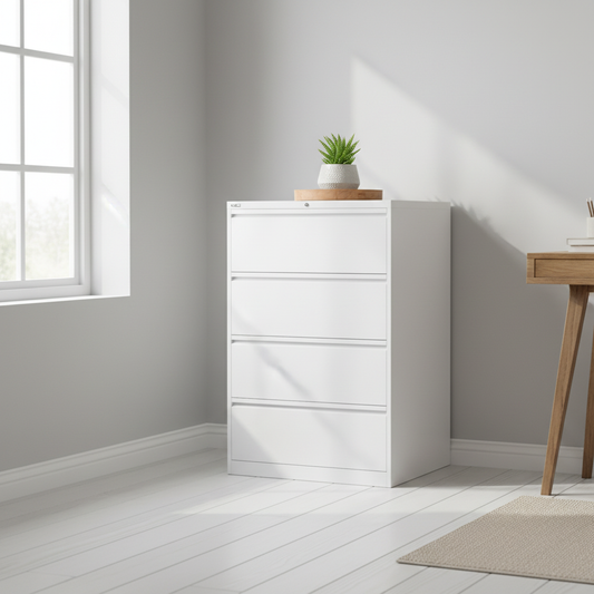GO Lateral File Cabinet 4-Drawer | Model GO-LFC-4D (KDGLF4) – White