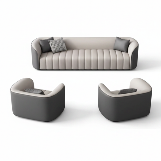Luxury 3+1+1 Sofa Set | IH 2311 | Beige Grey & Dark Grey BEIGE+ GREY