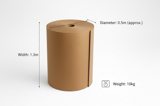 Heavy-Duty Corrugated Wrap Roll 1.3m x 10kg Brown - Premium Kraft Paper UAE | Bubble Wrap Alternative Dubai