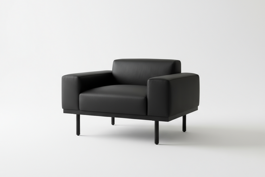 VOLL Single Seater Leatherette Sofa Black - Premium Furniture Dubai Abu Dhabi UAE