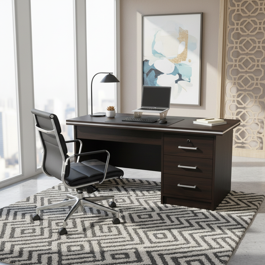 Office Desk 1.2m Coffee Brown (120x60x75cm) - Premium Workspace Furniture UAE