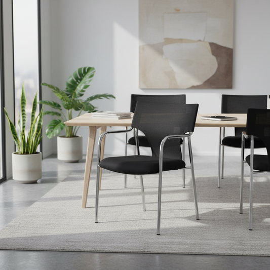 Premium Black Visitor Chair IH 089 BRN | UAE Office Furniture