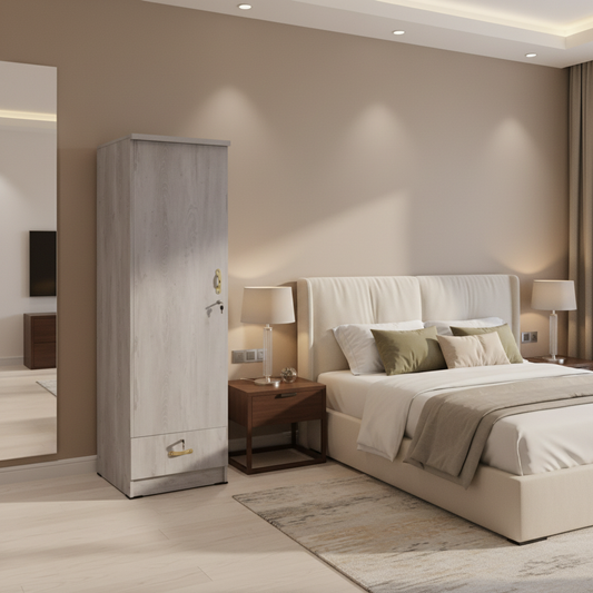 Single Door Wooden Wardrobe IH 611 | Space-Saving Storage UAE