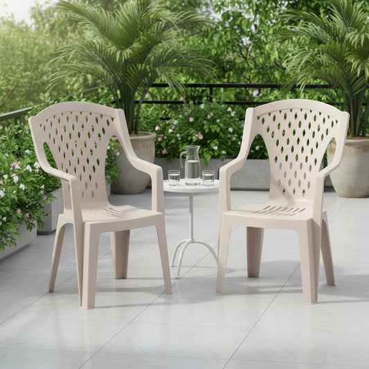 Premium beige queen chairs lifestyle setting - Modern dining furniture UAE Dubai Abu Dhabi Sharjah
