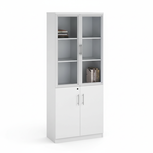 INFINI HOMES Glass Door Cabinet UAE - Model AF-D305-WT White 200x80x40cm Dubai Abu Dhabi Sharjah