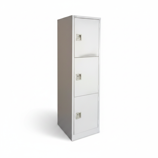 Metal 3-Tier Storage Locker | Grey Steel Cabinet | INFINI HOMES UAE