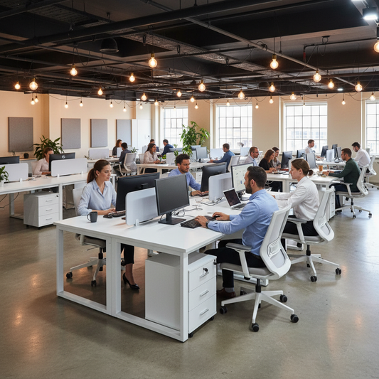 Wooden Steel Four Person Workstation | IH 834 | INFINI HOMES UAE