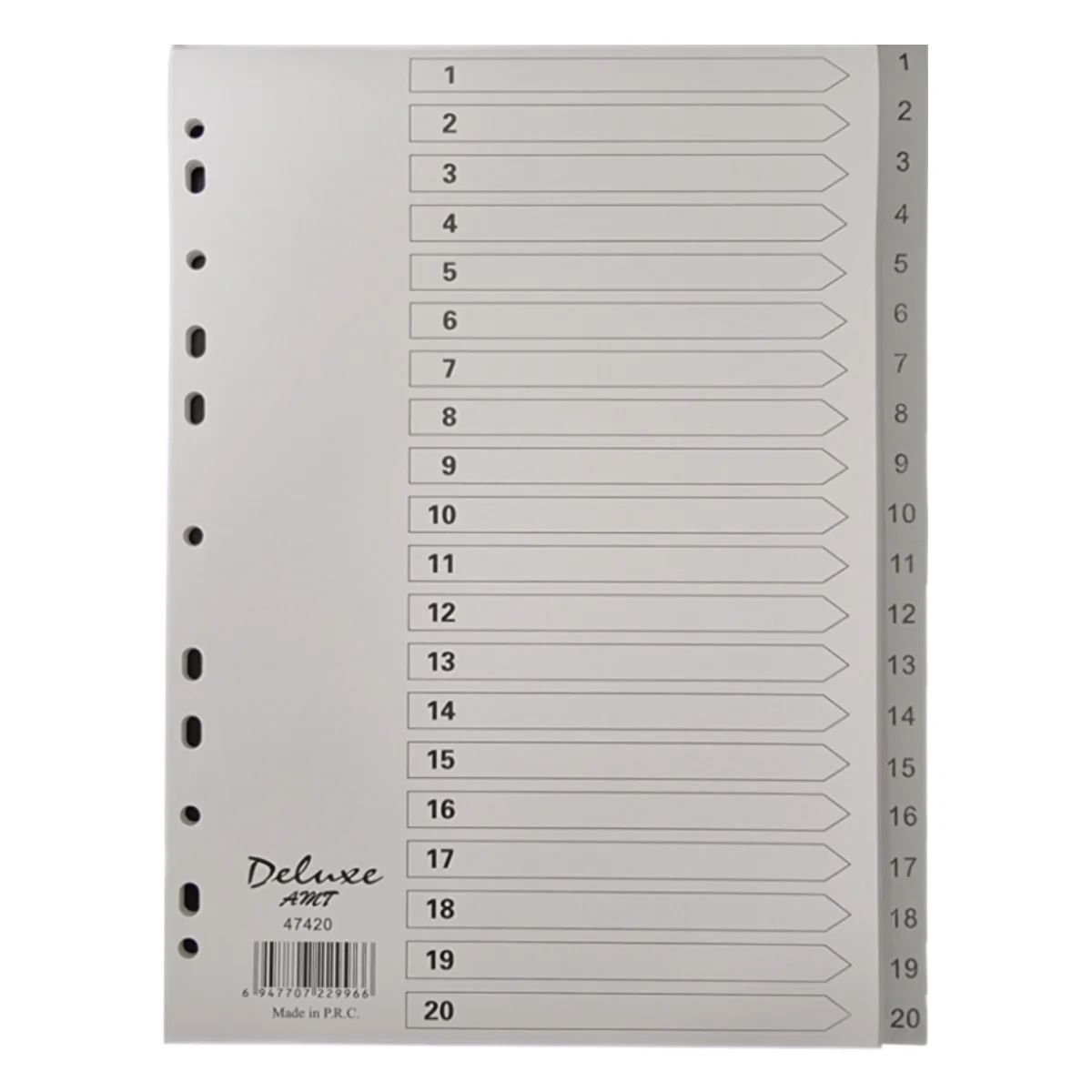 Deluxe Plastic Index Dividers A4 (1-20) - Premium Office Supplies UAE | Dubai Abu Dhabi Sharjah