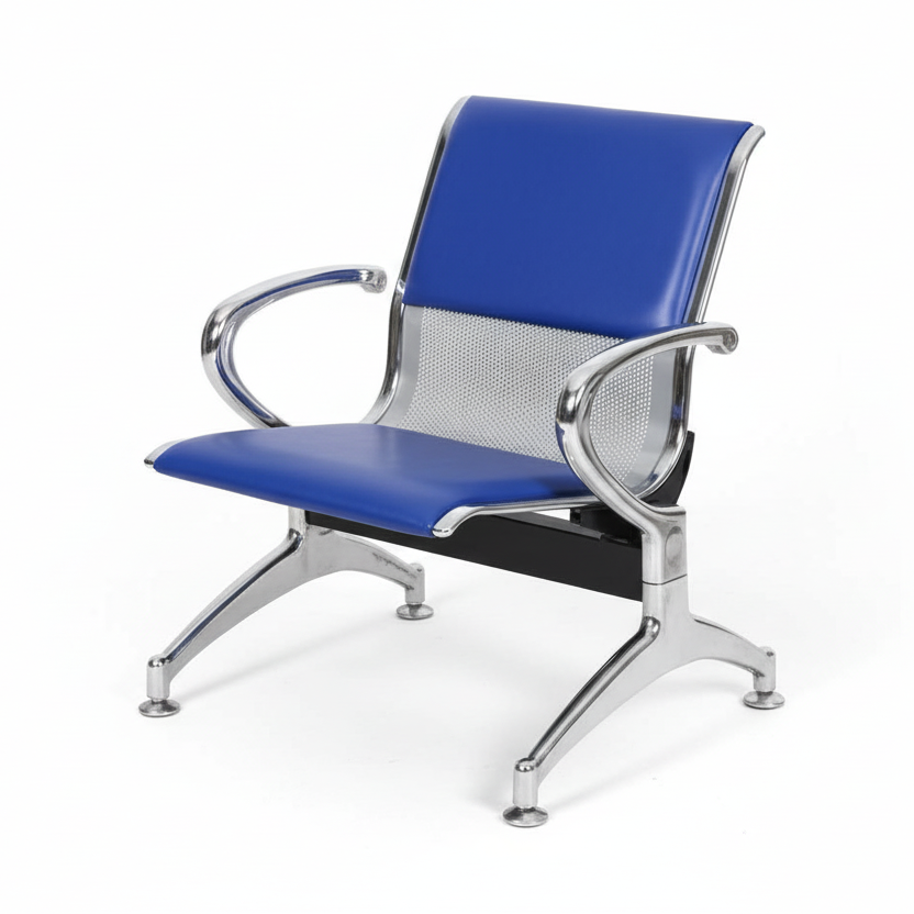Airport Chair Steel 1-Seater Blue | Premium Waiting Room Seating UAE