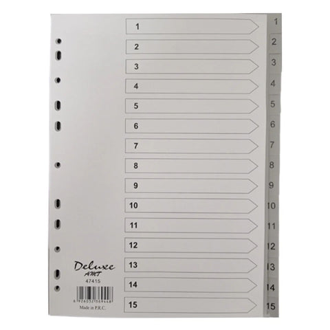 Deluxe A4 Plastic Dividers 1-15 | Premium Office Organizers UAE | Dubai Abu Dhabi Sharjah