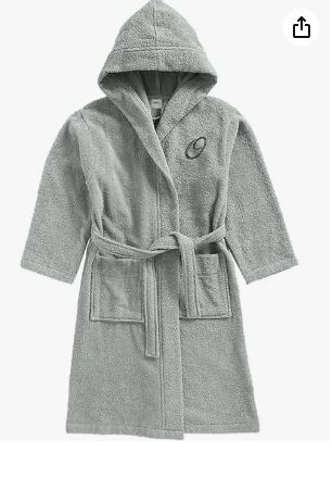 INFINI HOMES Daffodil Monogrammed Kids Bathrobe - Premium Terry Cotton Hooded Robe for 6 Year Olds (108x104 cm) - Letter O