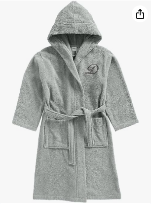 INFINI HOMES Daffodil Monogrammed Kids Bathrobe - Premium Terry Cotton Hooded Robe for 12 Year Olds (125x133cm) - UAE Wide Delivery
