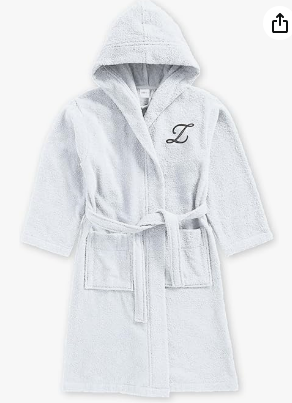 INFINI HOMES Daffodil Monogrammed Kids Bathrobe Letter Z - Premium Terry Cotton Hooded Robe UAE