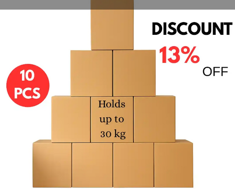 Infini Homes 5-Ply Corrugated Cardboard Boxes – 10-Pack Heavy-Duty Cartons for Shipping & Storage (30 KG Capacity) – AED 69.99