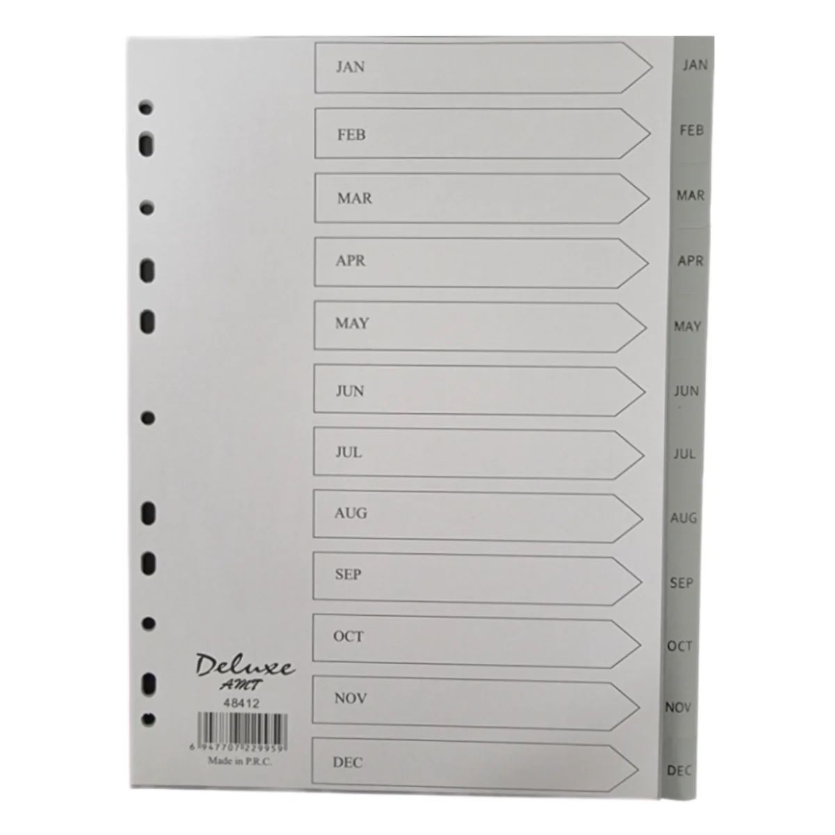 Deluxe A4 Monthly Dividers (Jan-Dec) - Premium PVC Grey Organizers | UAE Delivery