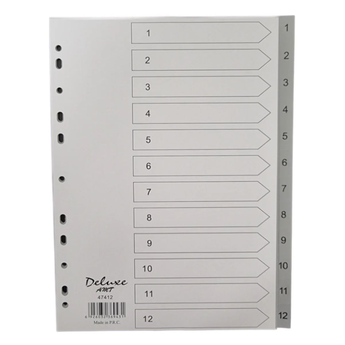 Deluxe A4 Plastic Dividers 1-12 Numbers - Premium Office Organizers UAE | Dubai Abu Dhabi Sharjah