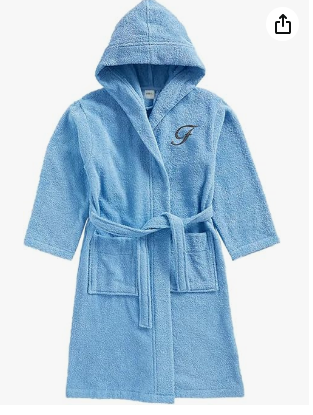 INFINI HOMES Daffodil Monogrammed Kids Bathrobe - Premium Hooded Terry Cotton for UAE Children