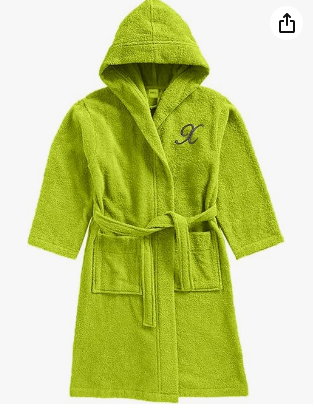INFINI HOMES Daffodil Monogrammed Kids Bathrobe - Premium Hooded Terry Cotton for UAE Children