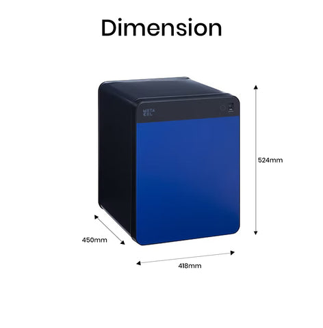 METACEL Fire Resistant Safe MC-040C1 Navy - Digital Lock & Fingerprint Sensor | UAE Delivery