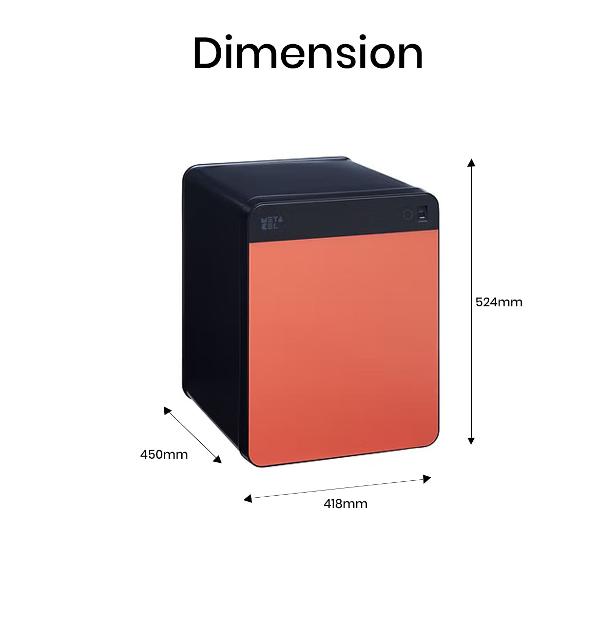 METACEL Fire Resistant Safe MC-040C1 RED - Digital Lock Fingerprint Sensor UAE | Dubai Abu Dhabi Sharjah