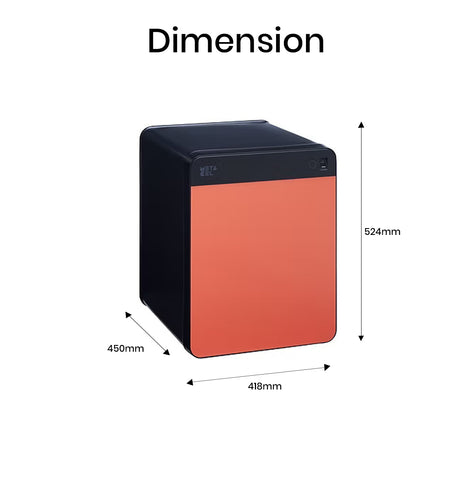 METACEL Fire Resistant Safe MC-040C1 RED - Digital Lock Fingerprint Sensor UAE | Dubai Abu Dhabi Sharjah
