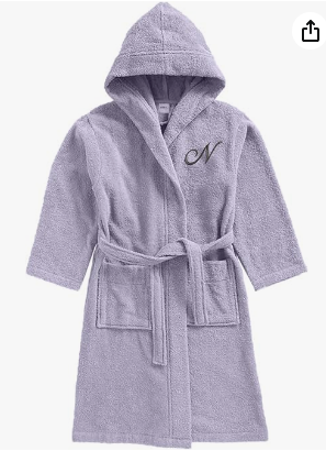 INFINI HOMES Premium Kids Hooded Terry Cotton Bathrobe - Daffodil Monogrammed - UAE Wide Delivery