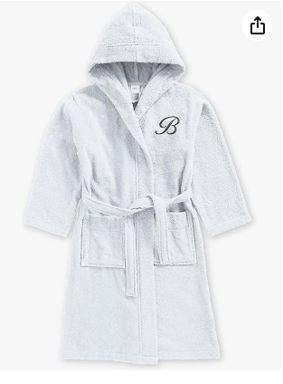 INFINI HOMES Premium Kids Bathrobe - Hooded Terry Cotton Monogrammed UAE