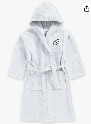 INFINI HOMES Premium Kids Monogrammed Bathrobe - Terry Cotton Hooded Robe for Children