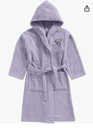 INFINI HOMES Daffodil Monogrammed Kids Bathrobe - Premium Terry Cotton Hooded Robe UAE