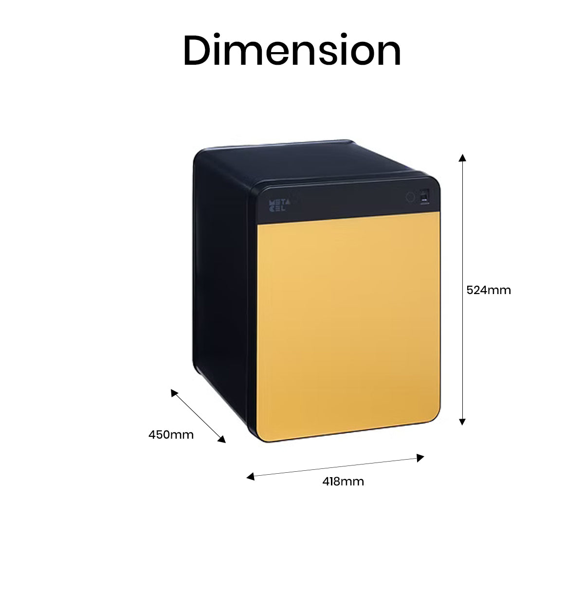 METACEL Fire Resistant Safe MC-040C1 Yellow - Digital Lock & Fingerprint Sensor
