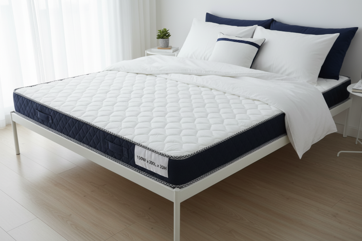 INFINI HOMES Kids Size High Density Foam White Flipable & Foldable REGULAR 150W X 200L X 20H