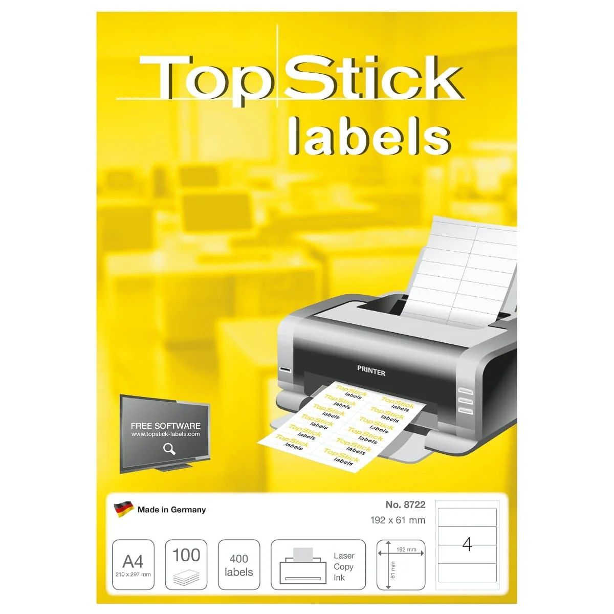 TopStick Box File Labels UAE - Premium White Labels 192x61mm | Dubai Abu Dhabi Sharjah