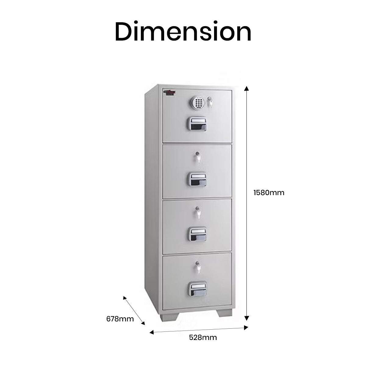 Eagle Safes FR Filing Cabinet SF680-4EKK - 4 Drawer Fire Resistant Cabinet Dubai UAE | Premium Office Security Storage