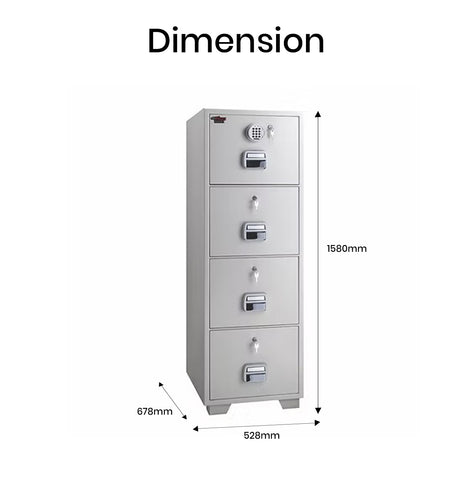 Eagle Safes FR Filing Cabinet SF680-4EKK - 4 Drawer Fire Resistant Cabinet Dubai UAE | Premium Office Security Storage
