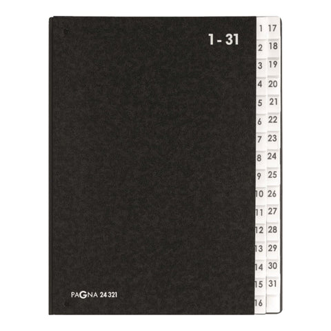 Pagna Filing Book with Tabs 1-31 Black - Premium Office Organizer UAE | Dubai Abu Dhabi Sharjah