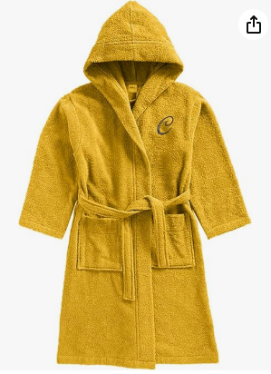 INFINI HOMES Kids Daffodil Hooded Terry Bathrobe - Premium Cotton UAE