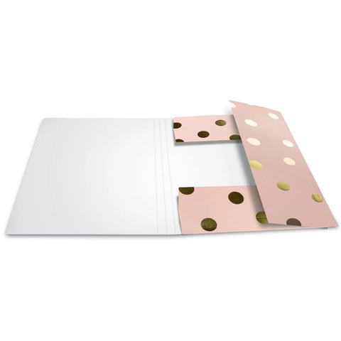 Premium Herma SPARKLING DOTS A4 File Folder with Elastic Fastener - Rose Gold | UAE Delivery