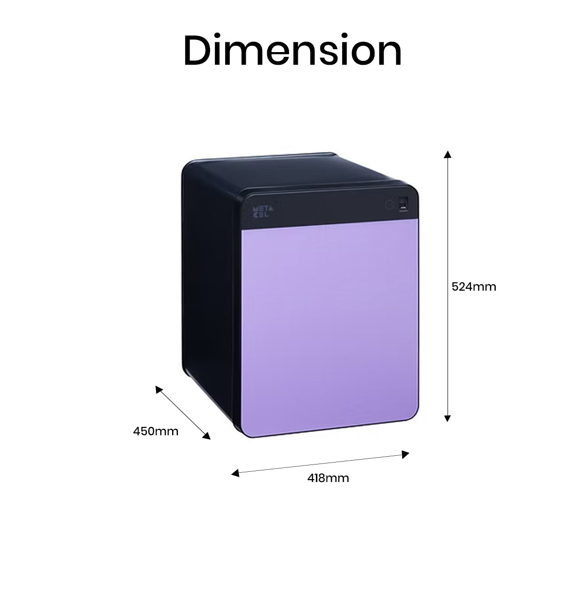 METACEL Fire Resistant Safe MC-040C1 Purple - Digital Lock & Fingerprint Sensor | UAE Delivery