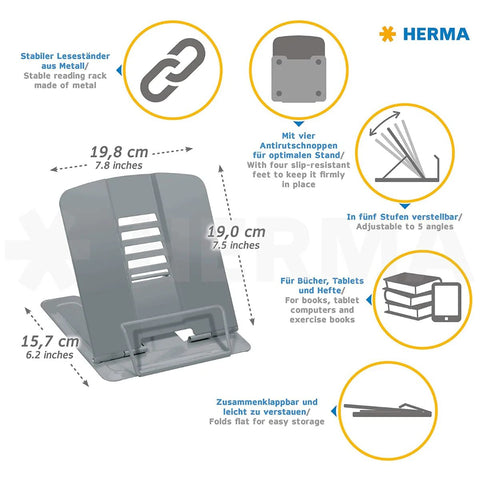 Herma Metal Reading Rack White - Premium Book Stand UAE | Dubai Abu Dhabi Sharjah