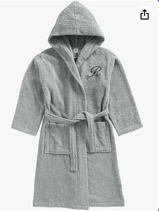 Monogrammed Kids Bathrobe UAE Letter R Daffodil Yellow Premium Terry Cotton Hooded Robe 8 Years INFINI HOMES | رداء حمام أطفال مطرز بحرف R أصفر نرجسي قطن تيري فاخر بقبعة 8 سنوات الإمارات