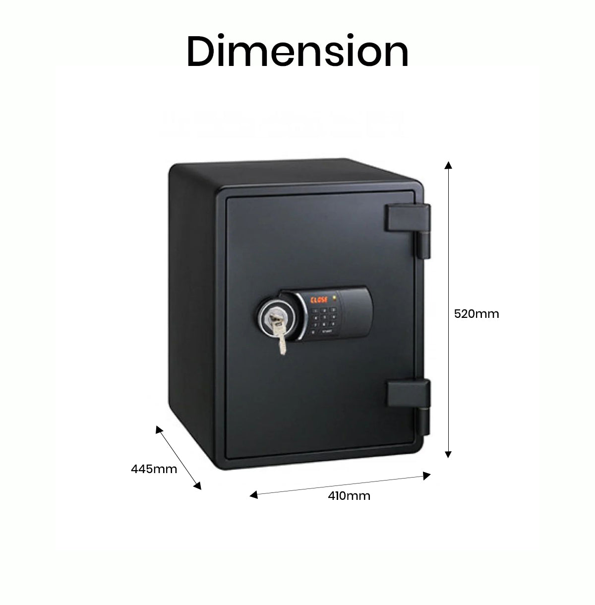 Eagle YES-031DK Fire-Resistant Safe – Black, Digital + Key Lock System