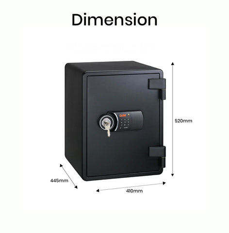 Eagle YES-031DK Fire-Resistant Safe – Black, Digital + Key Lock System