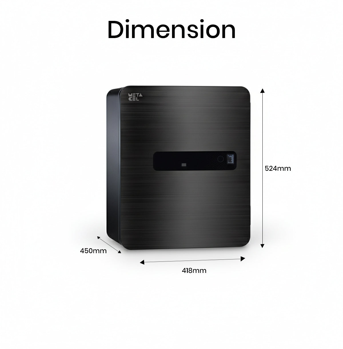 METACEL Fire Resistant Safe MC-040PR Grey - Digital Lock & Fingerprint - UAE Delivery